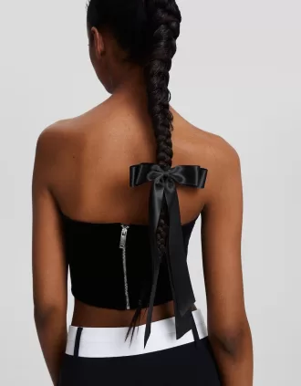 Satin-finish hair clip with bow