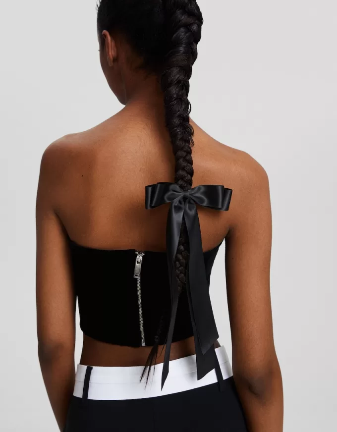 Satin-finish hair clip with bow