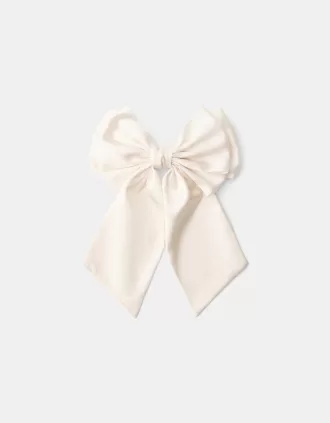Satin-finish hair clip with bow