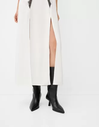 Satin lace midi dress