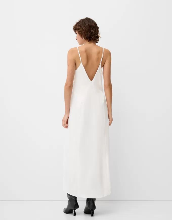 Satin lace midi dress