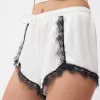 Satin lace shorts