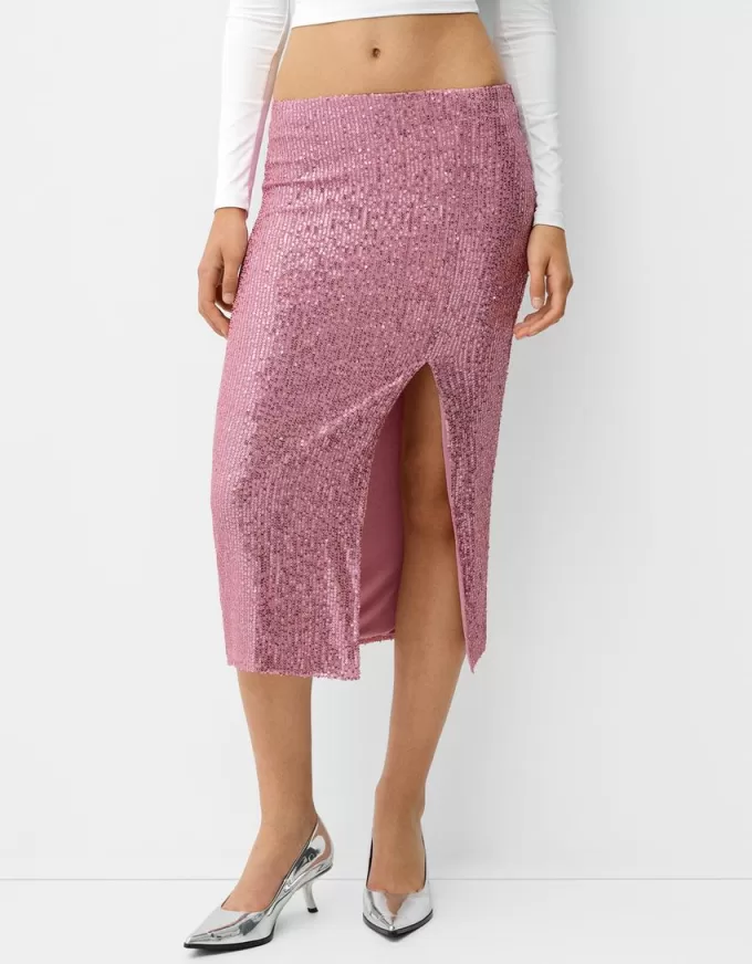 Sequined midi skirt