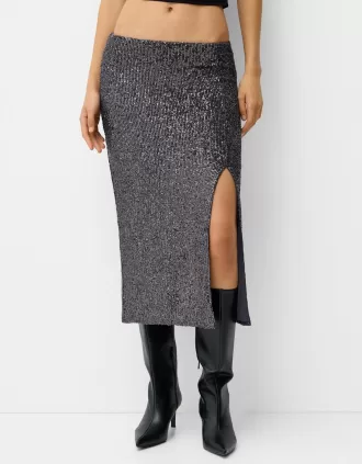 Sequined midi skirt