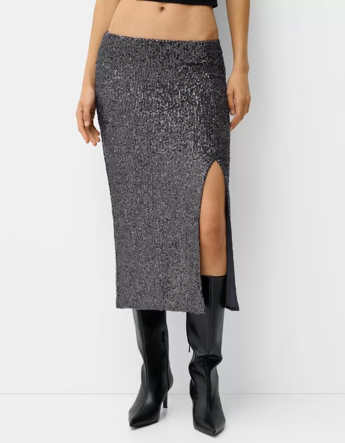 Sequined midi skirt
