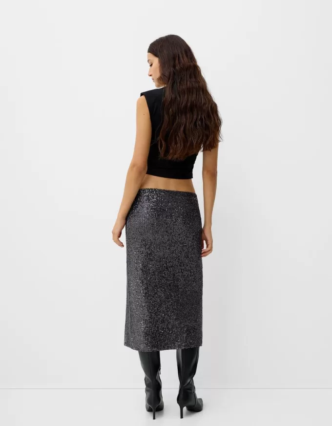 Sequined midi skirt