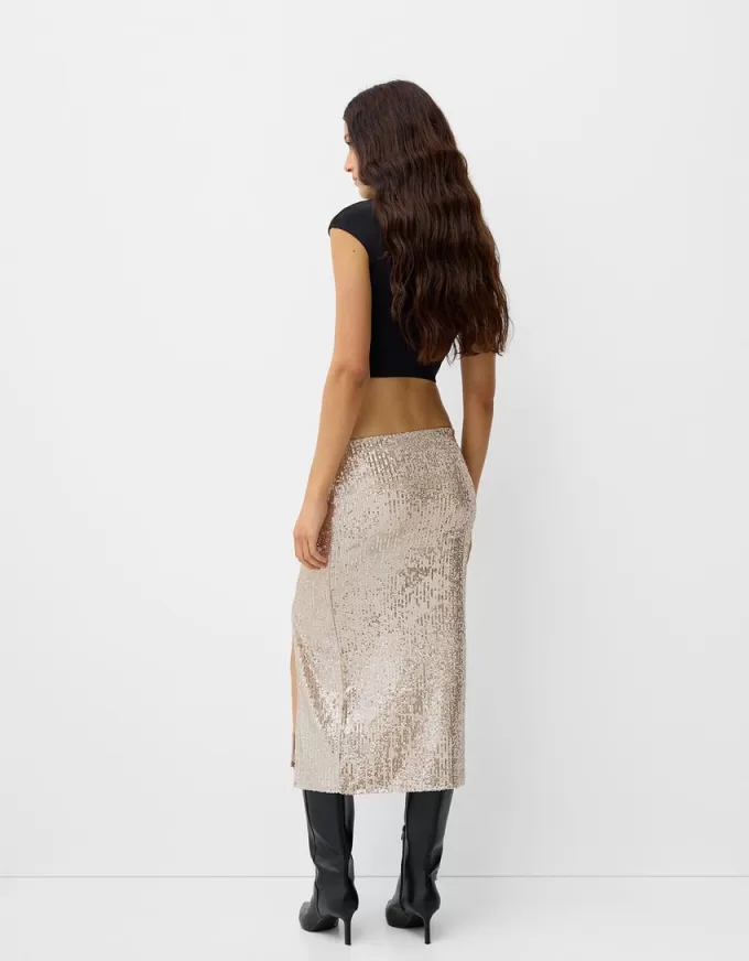 Sequined midi skirt