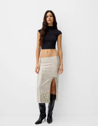 Sequined midi skirt