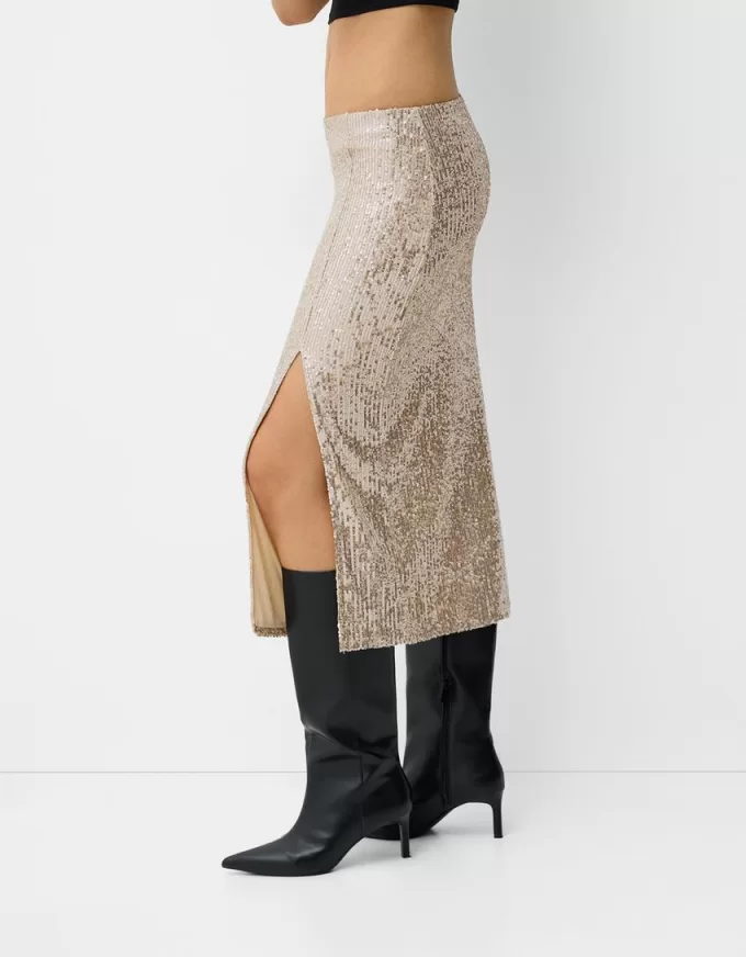 Sequined midi skirt