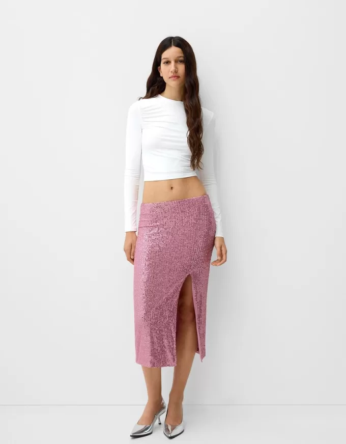 Sequined midi skirt
