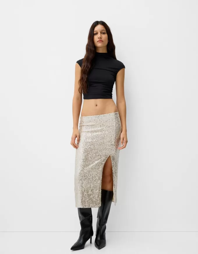 Sequined midi skirt