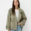 Short oversize trench coat