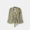 Short oversize trench coat