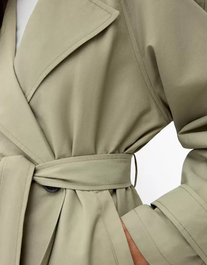 Short oversize trench coat