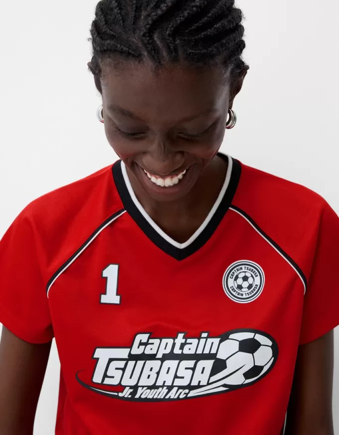 Short sleeve Captain Tsubasa sporty T-shirt