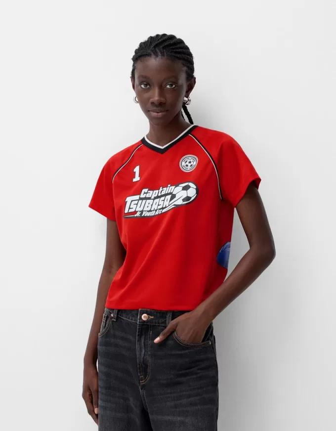 Short sleeve Captain Tsubasa sporty T-shirt