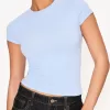 Short sleeve T-shirt with a scoop neck