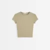Short sleeve T-shirt with a scoop neck