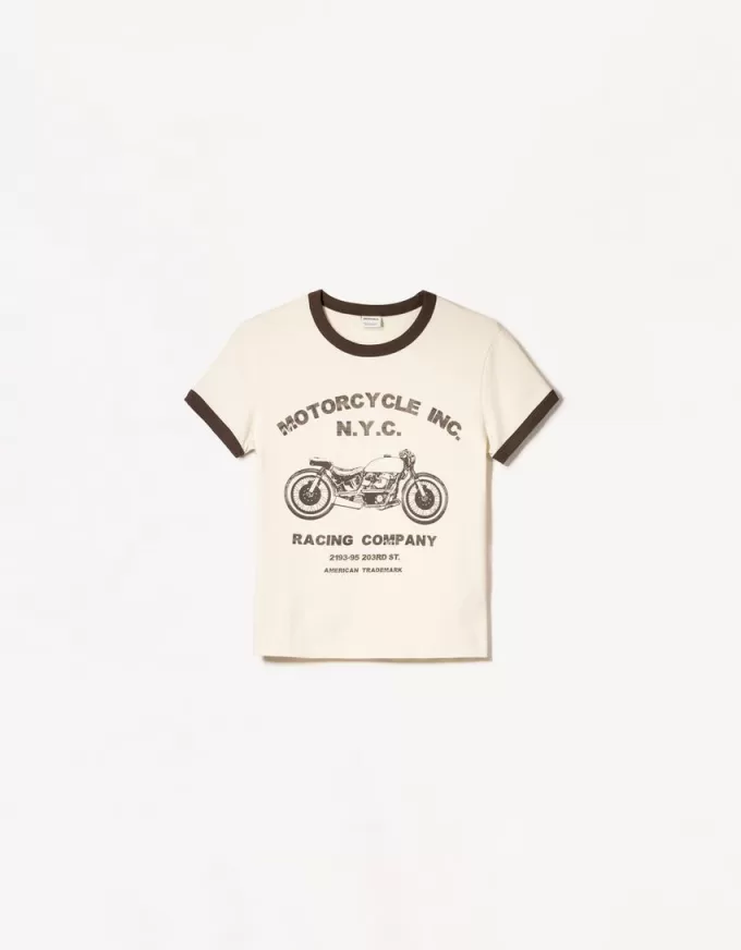 Short sleeve T-shirt with contrast print