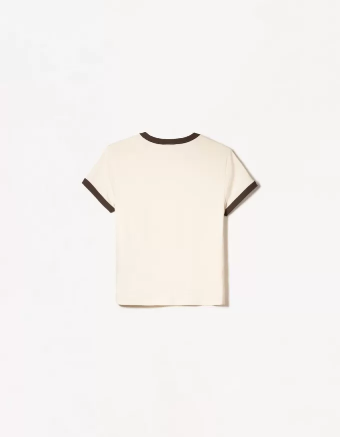 Short sleeve T-shirt with contrast print