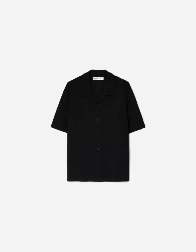 Short sleeve crepe shirt
