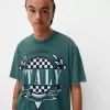 Short sleeve faded-effect T-shirt with a print Short sleeve faded-effect T-shirt with a print