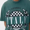 Short sleeve faded-effect T-shirt with a print Short sleeve faded-effect T-shirt with a print