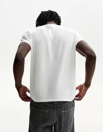 Short sleeve slub effect T-shirt