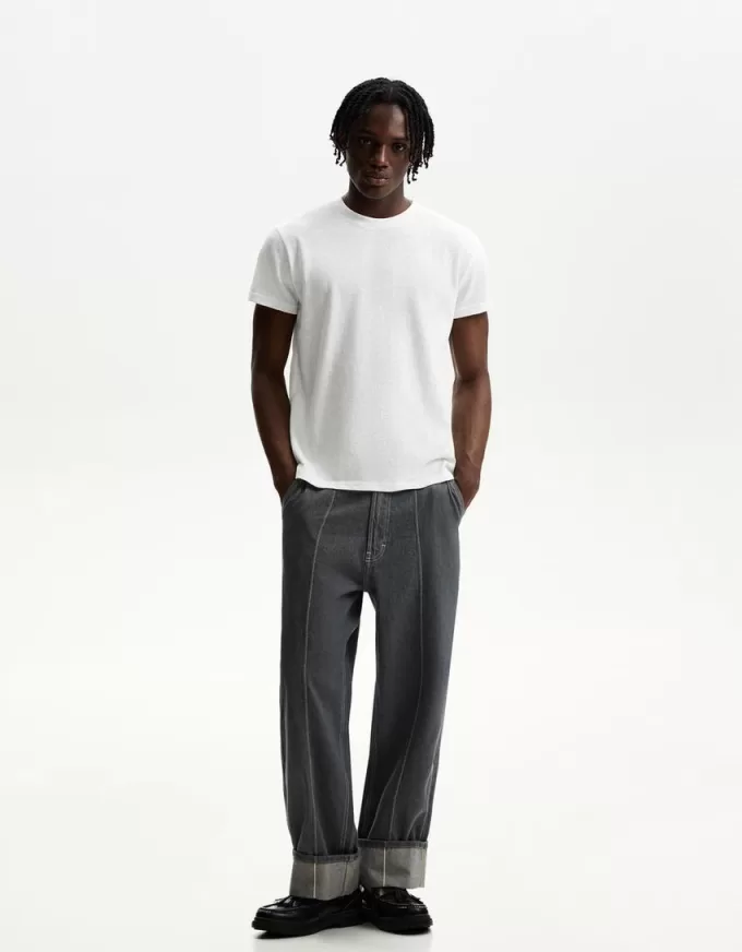 Short sleeve slub effect T-shirt Short sleeve slub effect T-shirt