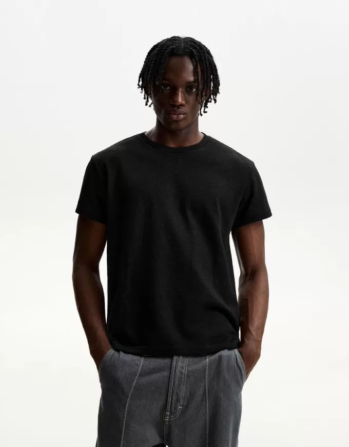 Short sleeve slub effect T-shirt Short sleeve slub effect T-shirt