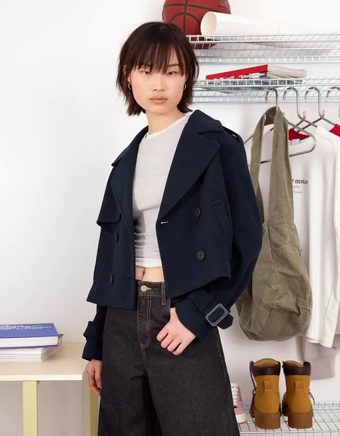 Short soft trench coat