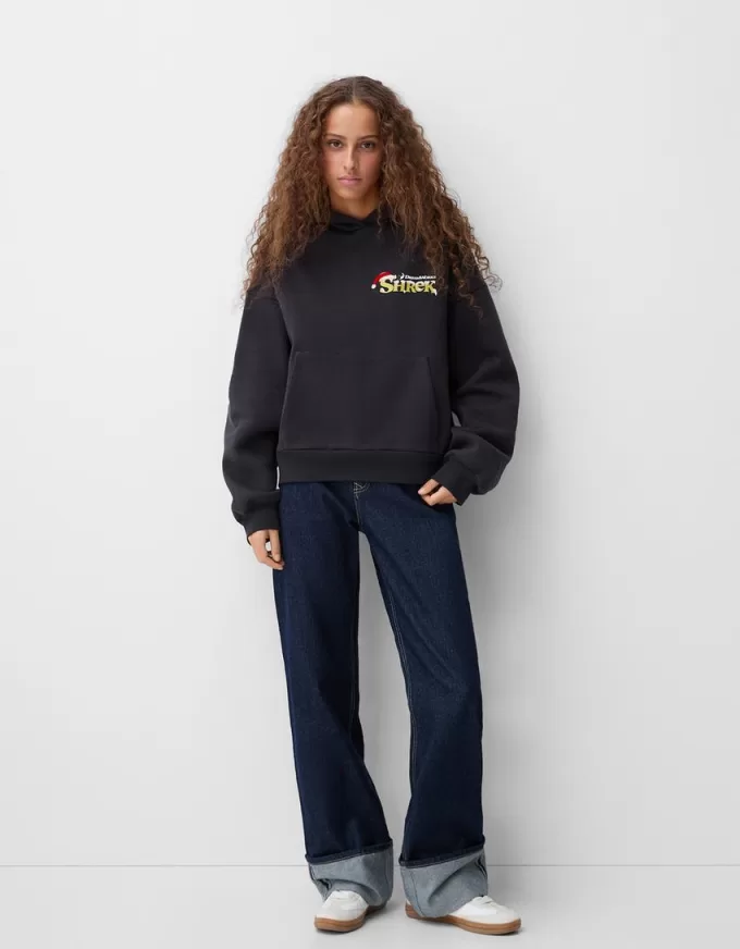 Shrek print hooded sweatshirt