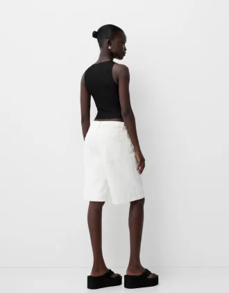 Sleeveless rhinestone tulle T-shirt