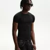 Slim-fit short sleeve T-shirt with seams Slim-fit short sleeve T-shirt with seams