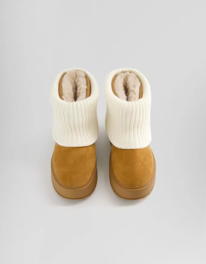 Sock platform ankle boots