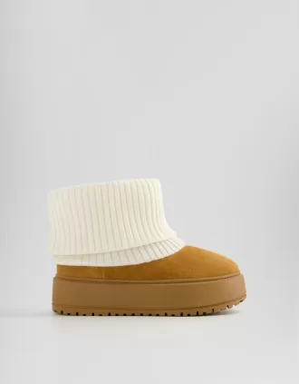 Sock platform ankle boots