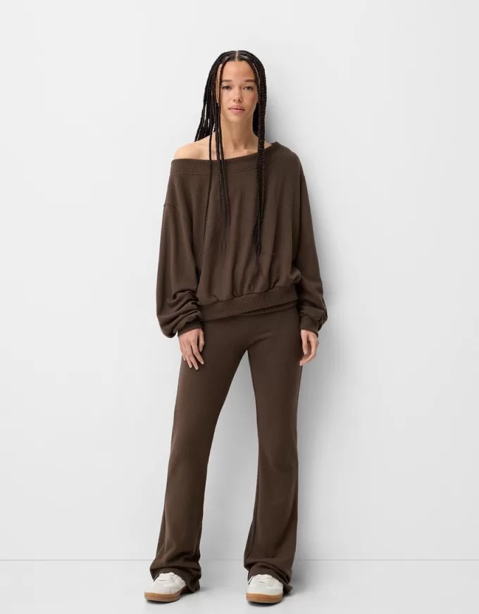 Soft touch asymmetric neck sweater Soft touch asymmetric neck sweater