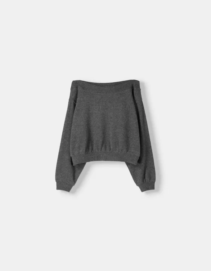 Soft touch asymmetric neck sweater Soft touch asymmetric neck sweater