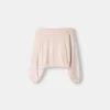 Soft touch asymmetric neck sweater