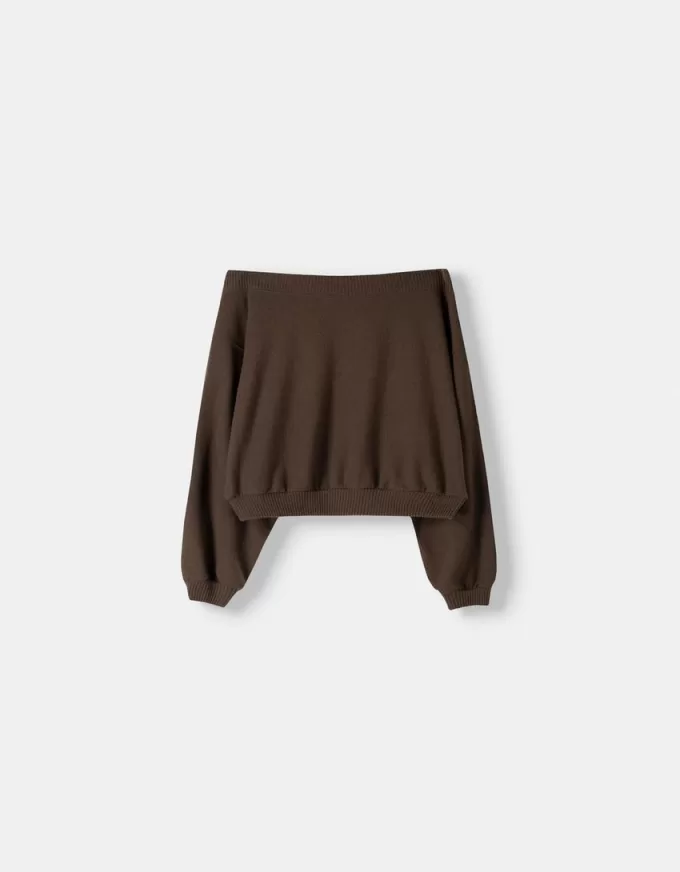 Soft touch asymmetric neck sweater Soft touch asymmetric neck sweater