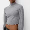 Soft touch cropped high neck sweater
