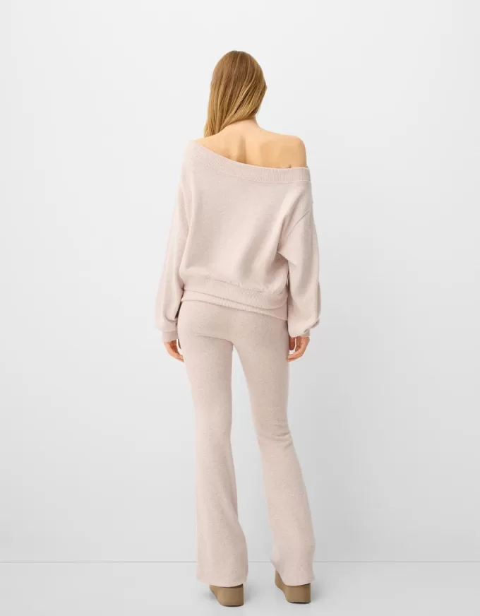 Soft touch flared pants with fold-over waist Soft touch flared pants with fold-over waist