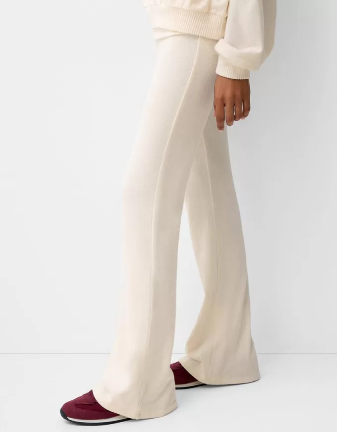 Soft touch flared pants with fold-over waist Soft touch flared pants with fold-over waist