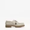 Split leather deck shoes with keyring detail Split leather deck shoes with keyring detail