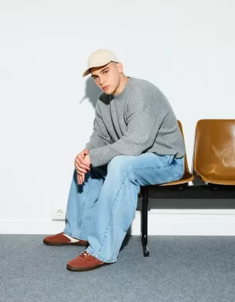 Split leather retro sneakers