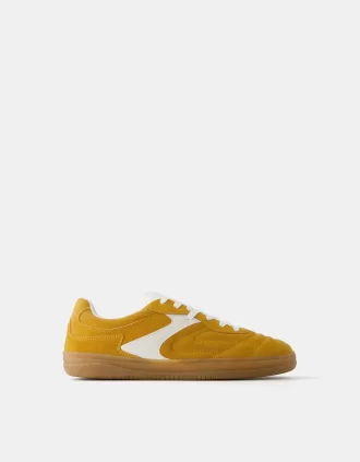 Split leather retro sneakers