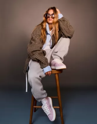 Split leather skater sneakers