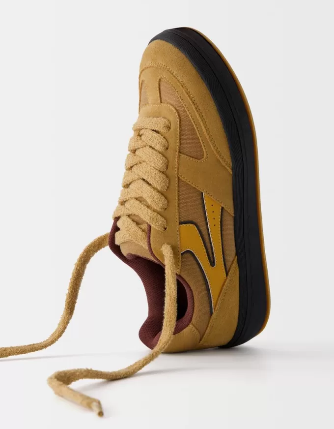 Split leather skater sneakers