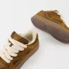 Split leather skater sneakers