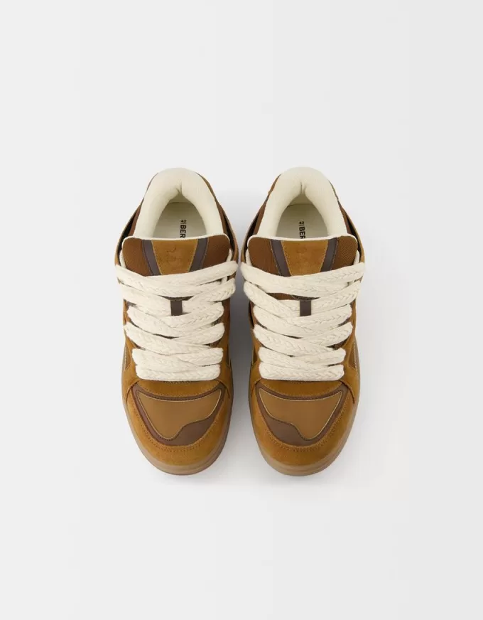 Split leather skater sneakers